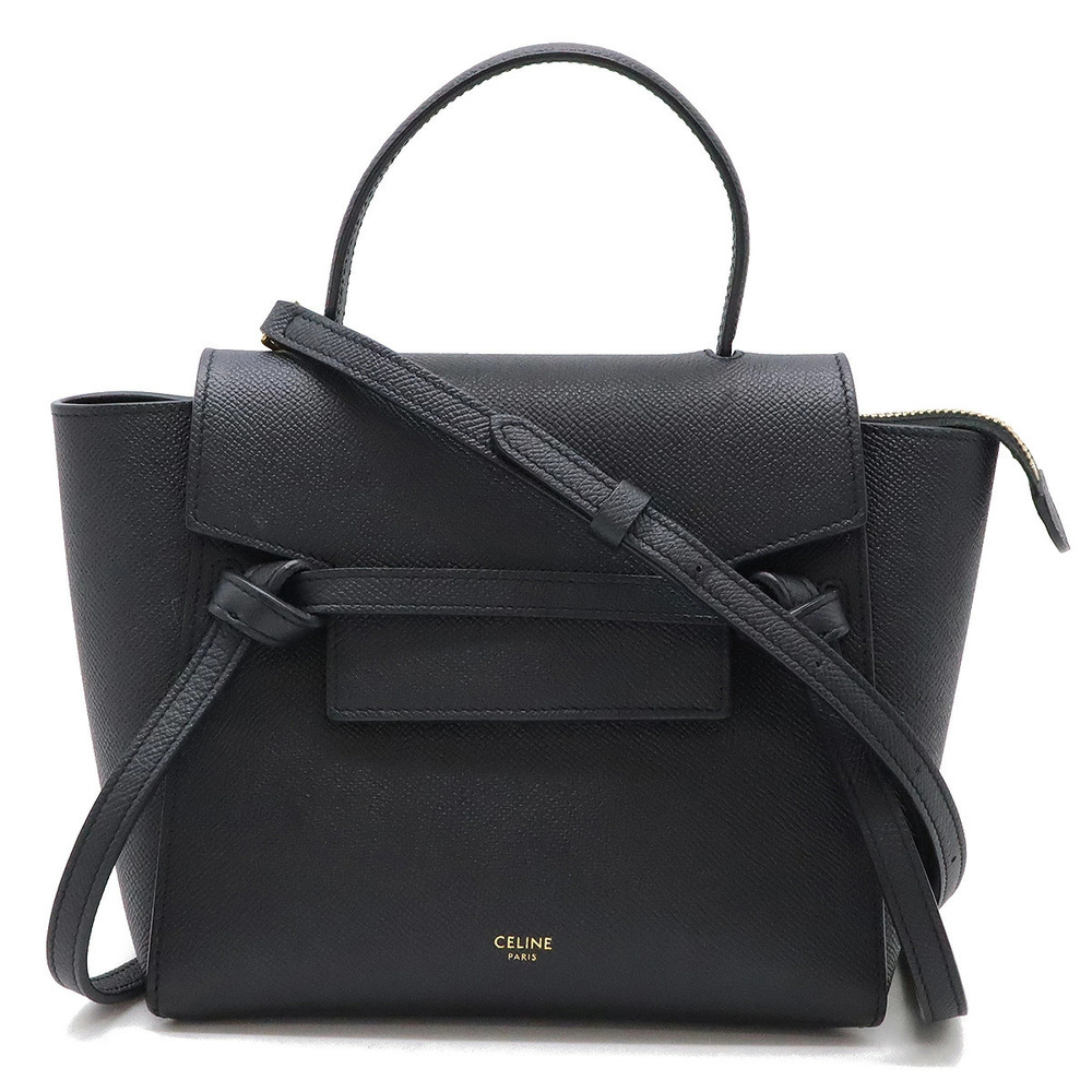 Celine Belt Bag Handbag Shoulder Leather Black